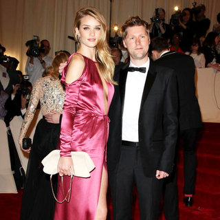 Rosie Huntington-Whiteley, Christopher Bailey in Alexander McQueen: Savage Beauty Costume Institute Gala