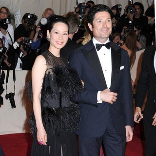 Lucy Liu, Matteo Marzotto in Alexander McQueen: Savage Beauty Costume Institute Gala