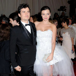 Orlando Bloom, Miranda Kerr in Alexander McQueen: Savage Beauty Costume Institute Gala