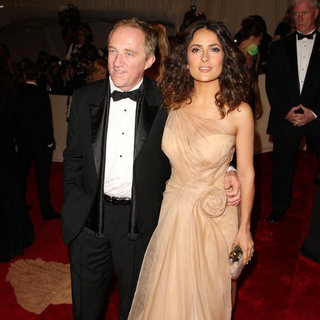 Francois-Henri Pinault, Salma Hayek in Alexander McQueen: Savage Beauty Costume Institute Gala