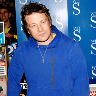 Jamie Oliver in Jamie Oliver signs copies of his monthly food magazine, 'Jamie'