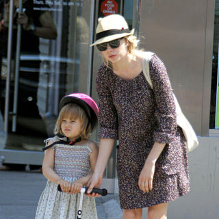Michelle Williams in Michelle Williams Take Her Daughter Matilda Go for A Scooter Ride