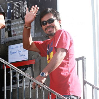 Manny Pacquiao Goes to The Wild Card Boxing Club in Hollywood