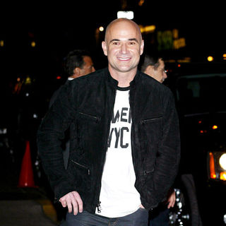 Andre Agassi in Andre Agassi outside the Ed Sullivan Theater for the 'Late Show With David Letterman'