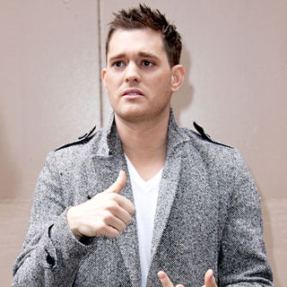 Michael Buble in Michael Buble signing autographs outside ABC studios after appearing on 'Live with Regis and Kelly'