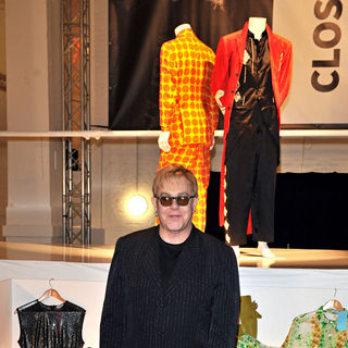 Elton John in The Launch of 'Out the Closet' Pop Up Shop in Covent Garden Selling Clothes and Accessories