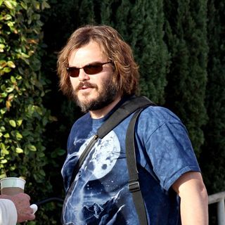 Jack Black in Jack Black Meets A Friend as He Leaves Samy's Camera Store