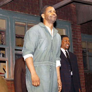 Denzel Washington in On Stage During The Opening Night Curtain Call for 'August Wilson's Fences' on Broadway