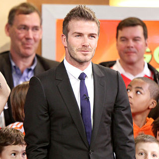 David Beckham in David Beckham Standing Up with The Aid of Crutches During His Interview on 'Good Morning America'