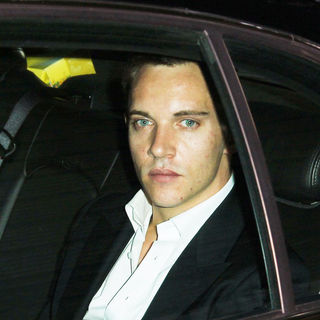 Jonathan Rhys-Meyers in A Car as He Is Driven Through Soho