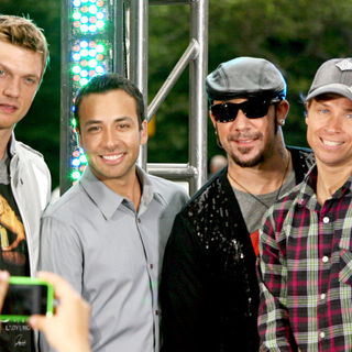 Backstreet Boys in Backstreet Boys performing live on CBS' 'Early Show' as part of the Summer Concert Series