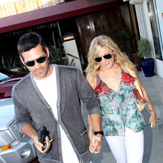 Eddie Cibrian, LeAnn Rimes in Eddie Cibrian and LeAnn Rimes Depart Nobu in Malibu Wearing Matching White Jeans
