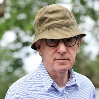 Woody Allen in Woody Allen Poses for Photographs on The Set of His Film 'Midnight in Paris'