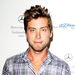 Lance Bass in Backstage at Ed Hardy Fashion Show During 2011 Mercedes-Benz Fashion Week Swim