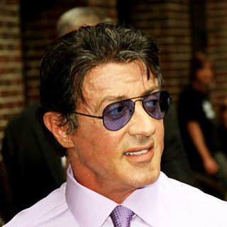 Sylvester Stallone in Sylvester Stallone Outside The Ed Sullivan Theater for 'The Late Show' with David Letterman Show
