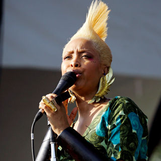 Erykah Badu performs on day three of the Lollapalooza music festival
