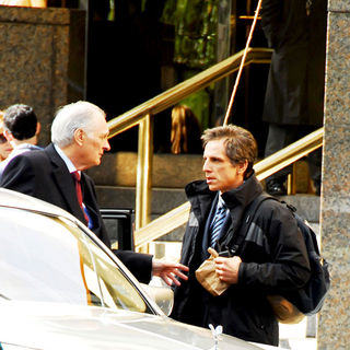 Alan Alda, Ben Stiller in Celebrities Filming on The Set of 'Tower Heist'