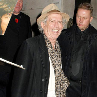 Keith Richards in Keith Richards Leaving Waterstone's Piccadilly After Signing Copies of His New Autobiography 'Life'