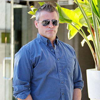 Matt LeBlanc Waiting for His Car at The Valet Outside Villa Blanca Restaurant