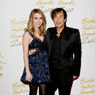 Emma Roberts, Julien MacDonald in The British Fashion Awards 2010 - Arrivals