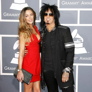 Courtney Bingham, Nikki Sixx in The 53rd Annual GRAMMY Awards - Red Carpet Arrivals