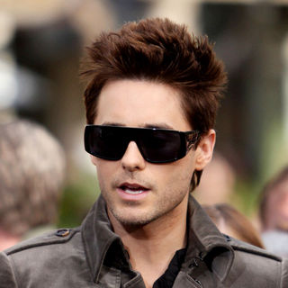 Jared Leto in The Band 30 Seconds to Mars Films An Interview for Entertainment Television News Programme 'Extra' - wenn5612429