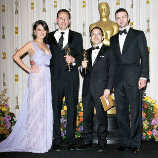 Mila Kunis, Andrew Ruhemann, Shaun Tan, Justin Timberlake in 83rd Annual Academy Awards (Oscars) - Press Room