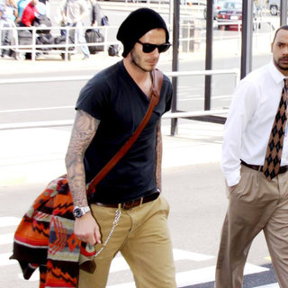 David Beckham in Arriving at Washington Reagan National Airport to Catch a Flight