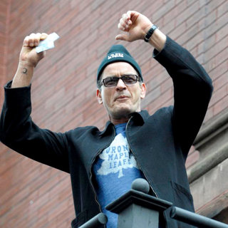 Charlie Sheen in Charlie Sheen Addresses His Supporters at Massey Hall After The BiPolar Awareness Walk