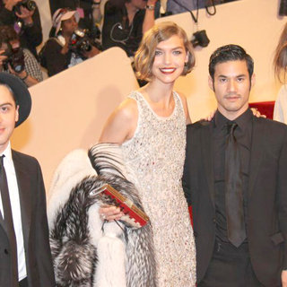 Arizona Muse, Joseph Altuzarra, Jenna Lyons in Alexander McQueen: Savage Beauty Costume Institute Gala
