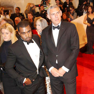 Kanye West, Lyor Cohen in Alexander McQueen: Savage Beauty Costume Institute Gala