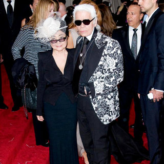 Yoko Ono, Karl Lagerfeld in Alexander McQueen: Savage Beauty Costume Institute Gala