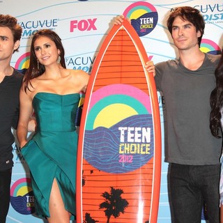 Paul Wesley, Nina Dobrev, Ian Somerhalder, Katerina Graham in The 2012 Teen Choice Awards - Press Room