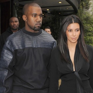Kanye West, Kim Kardashian in Kim Kardashian and Kanye West Leave Their Hotel Holding Hands