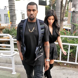 Kanye West, Kim Kardashian in Kanye West and Kim Kardashian Leaving Kung Pao Bistro