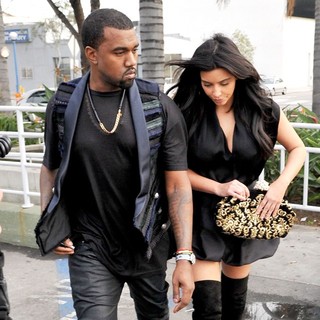 Kanye West, Kim Kardashian in Kanye West and Kim Kardashian Leaving Kung Pao Bistro