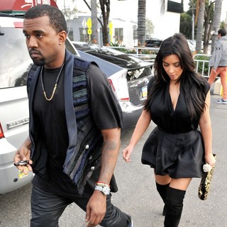 Kanye West, Kim Kardashian in Kanye West and Kim Kardashian Leaving Kung Pao Bistro