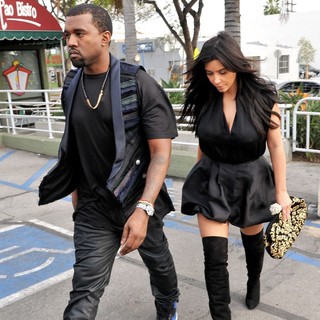 Kanye West, Kim Kardashian in Kanye West and Kim Kardashian Leaving Kung Pao Bistro