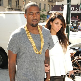 Kanye West, Kim Kardashian in Kim Kardashian and Kanye West Are Seen Leaving Soho to Go to A Movie Theater