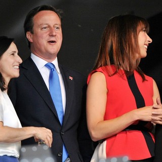 Marina Wheeler, David Cameron, Samantha Cameron in The Opening Ceremony of The London 2012 Olympic Games