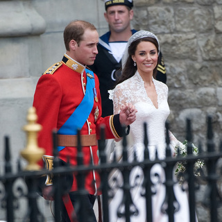 Prince William, Kate Middleton in Catherine Middleton, Duchess of Cambridge, with Prince William, Duke of Cambridge, leaving the Abbey
