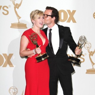 Kate Winslet, Guy Pearce in The 63rd Primetime Emmy Awards - Press Room