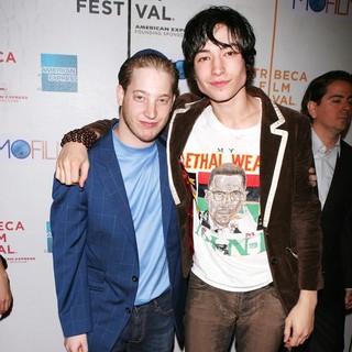 Israel Wolfson, Ezra Miller in 9th Annual Tribeca Film Festival - Premiere of Beware the Gonzo - Arrivals