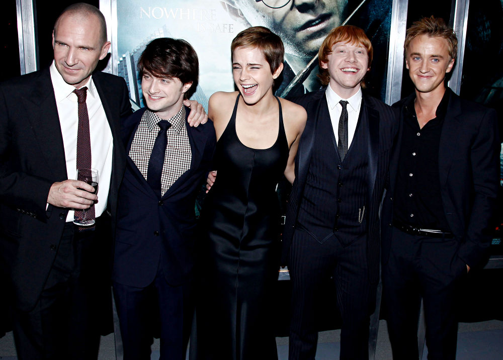 Ralph Fiennes, Daniel Radcliffe, Emma Watson, Rupert Grint, Tom Felton