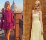 Sabrina Carpenter Channels Claudia Schiffer in Versace's Iconic Checkerboard Dress