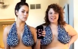 Ashley Graham and Her Sister Shake Their Breasts as They Wear Viral Ta-Ta Towels