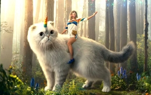 Taylor Swift Rides Unicorn-Like Cat in New DirecTV Ad