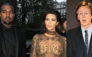 Kanye West Stares at Kim Kardashian Photos While Writing Song for Paul McCartney
