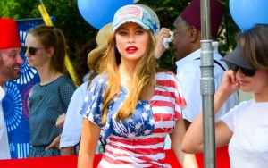 Photos: Sofia Vergara Goes Full Patriotic on 'Modern Family' Season 10 Filming Set