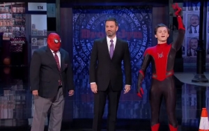 Tom Holland Loses His Spider-Man's Mask on 'Jimmy Kimmel Live!'